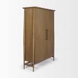 Mercana Hollis Gray-Brown Wood Curio Cabinet