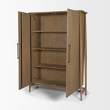 Mercana Hollis Gray-Brown Wood Curio Cabinet