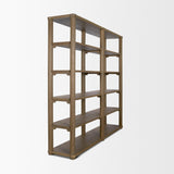 Mercana Alden Medium Brown Wood Open Shelving Unit
