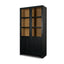 Mercana Henry Black & Light Brown Oak Wood w/ Glass Doors Curio Cabinet