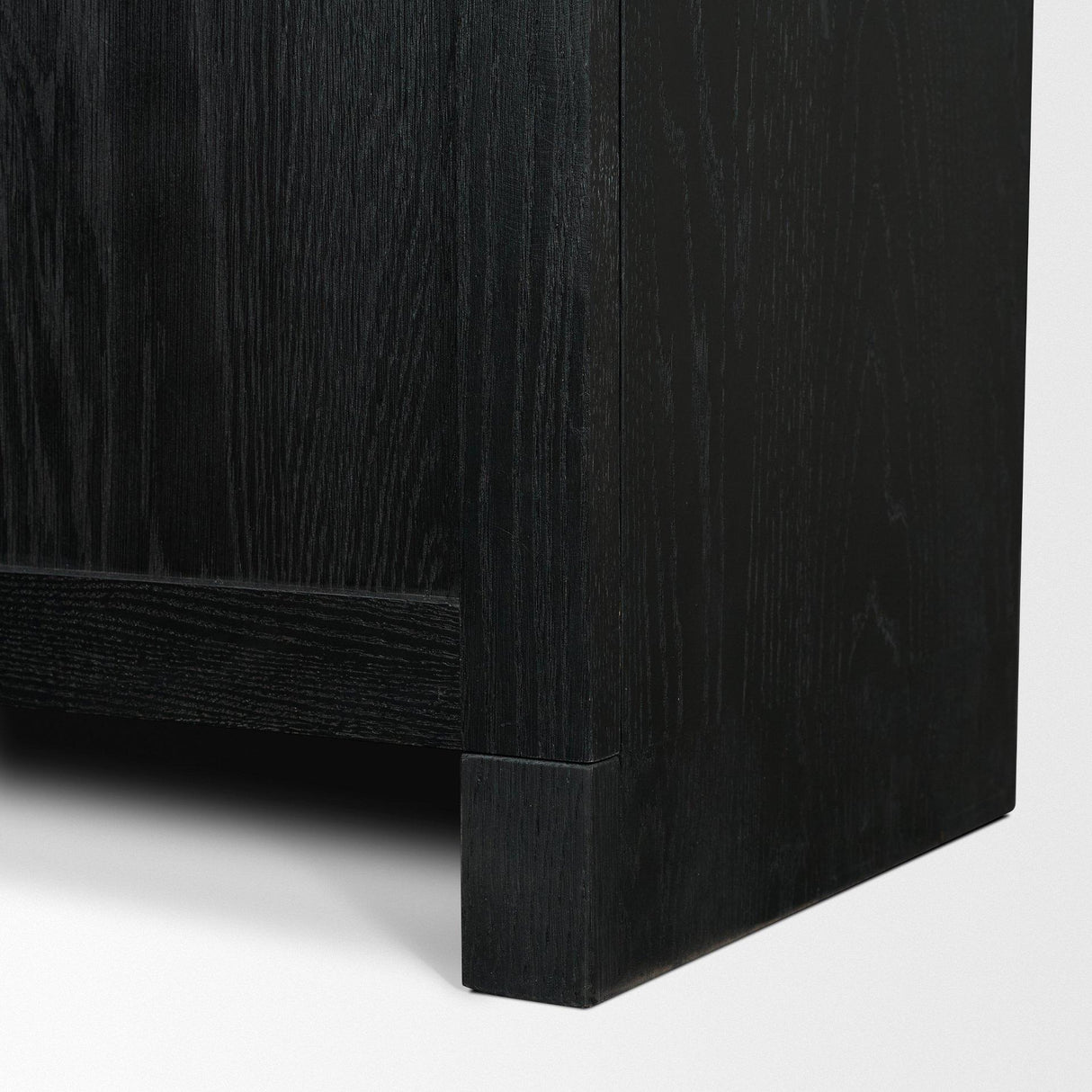 Mercana Henry Black & Light Brown Oak Wood w/ Glass Doors Curio Cabinet