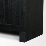 Mercana Henry Black & Light Brown Oak Wood w/ Glass Doors Curio Cabinet