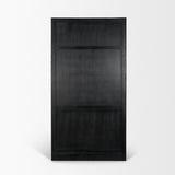 Mercana Henry Black & Light Brown Oak Wood w/ Glass Doors Curio Cabinet