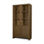 Mercana Henry Dark & Light Brown Oak Wood w/ Glass Doors Curio Cabinet