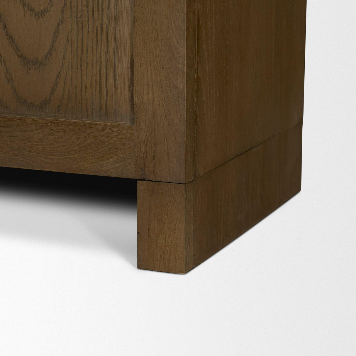 Mercana Henry Dark & Light Brown Oak Wood w/ Glass Doors Curio Cabinet