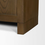 Mercana Henry Dark & Light Brown Oak Wood w/ Glass Doors Curio Cabinet