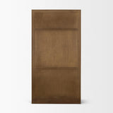 Mercana Henry Dark & Light Brown Oak Wood w/ Glass Doors Curio Cabinet