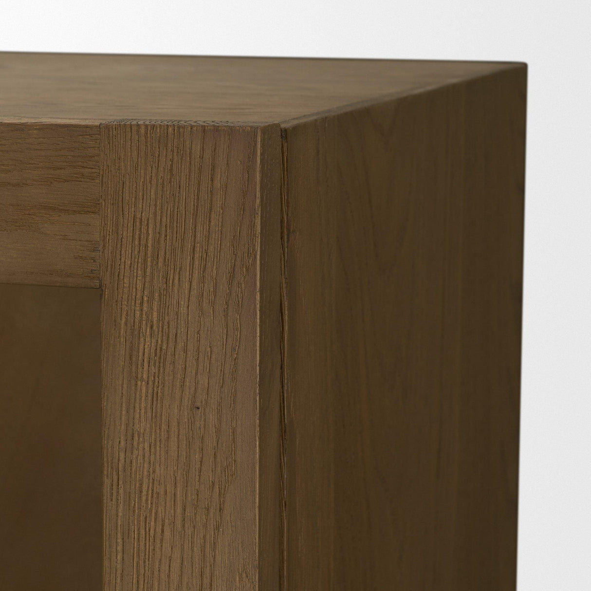 Mercana Henry Dark & Light Brown Oak Wood w/ Glass Doors Curio Cabinet