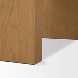 Mercana Milos Travertine Top w/ Light Brown Oak Wood Console Table