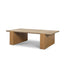Mercana Milos Travertine Top w/ Light Brown Oak Wood Coffee Table