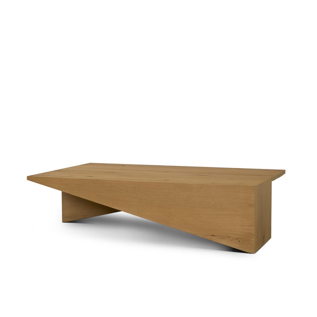 Mercana West Light Brown Oak Wood Rectangular Coffee Table