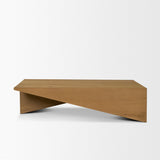Mercana West Light Brown Oak Wood Rectangular Coffee Table