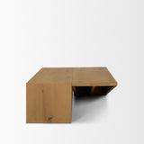 Mercana West Light Brown Oak Wood Rectangular Coffee Table