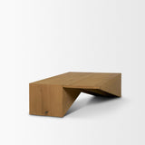 Mercana West Light Brown Oak Wood Rectangular Coffee Table