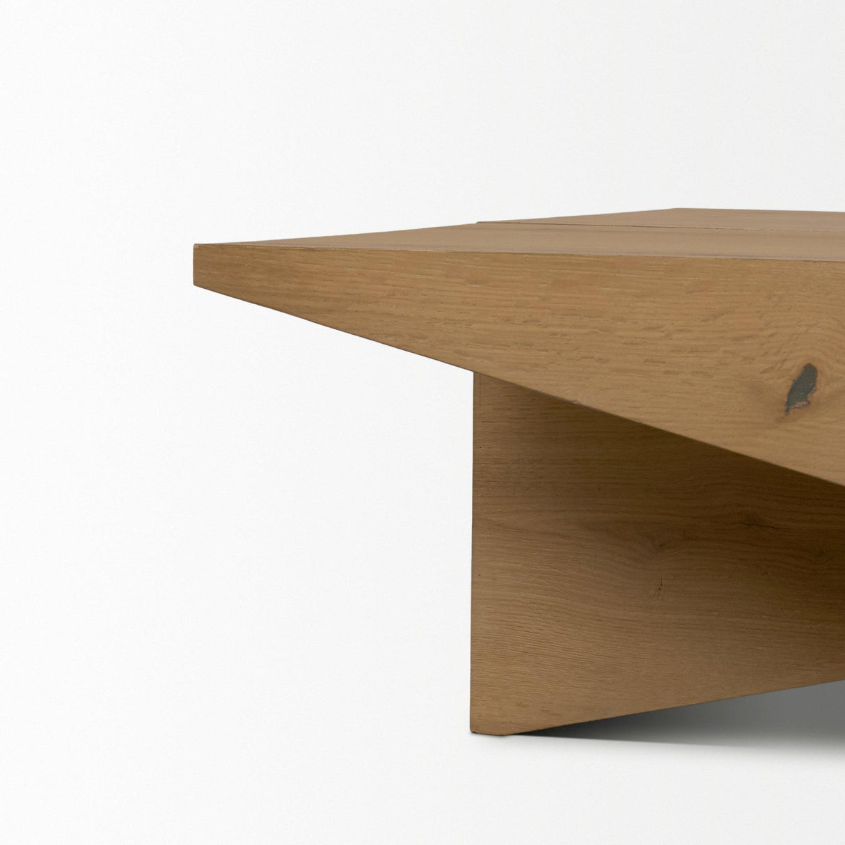 Mercana West Light Brown Oak Wood Rectangular Coffee Table