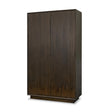 Mercana Cinder Distressed Dark Brown Wood Reeded 2-Door Closed Tall Cabinet