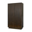 Mercana Cinder Distressed Dark Brown Wood Reeded 2-Door Closed Tall Cabinet