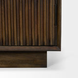Mercana Cinder Distressed Dark Brown Wood Reeded 2-Door Closed Tall Cabinet