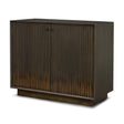 Mercana Cinder Distressed Dark Brown Wood Reeded 2-Door Closed Accent Cabinet