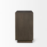 Mercana Cinder Distressed Dark Brown Wood Reeded 2-Door Closed Accent Cabinet