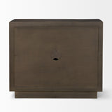 Mercana Cinder Distressed Dark Brown Wood Reeded 2-Door Closed Accent Cabinet