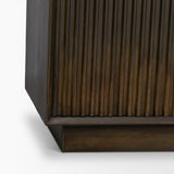 Mercana Cinder Distressed Dark Brown Wood Reeded 4-Door Closed Sideboard