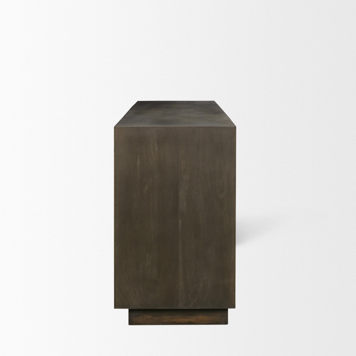 Mercana Cinder Distressed Dark Brown Wood Reeded 4-Door Closed Sideboard