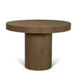 Mercana Lyonne 42" Round Medium Brown Oak Wood Pedestal Dining Table
