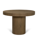 Mercana Lyonne 42" Round Medium Brown Oak Wood Pedestal Dining Table