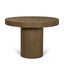 Mercana Lyonne 42" Round Medium Brown Oak Wood Pedestal Dining Table