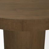 Mercana Lyonne 42" Round Medium Brown Oak Wood Pedestal Dining Table
