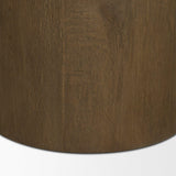 Mercana Lyonne 42" Round Medium Brown Oak Wood Pedestal Dining Table