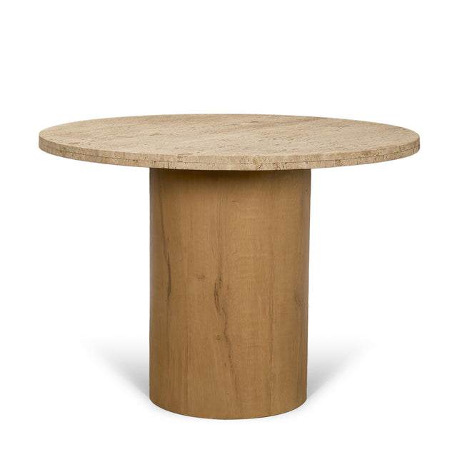 Mercana Siena 42" Round Travertine Pedestal Dining Table