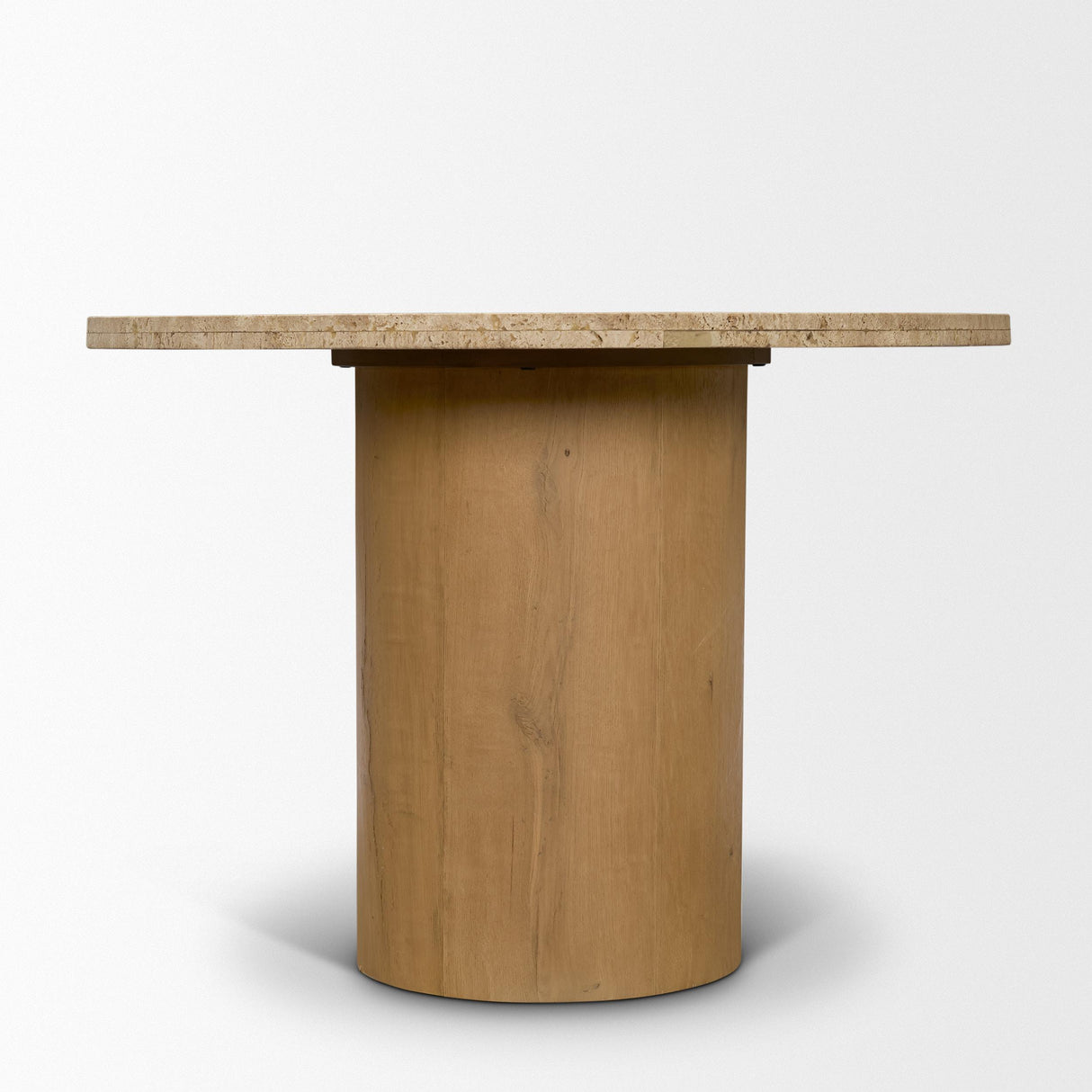 Mercana Siena 42" Round Travertine Pedestal Dining Table