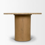 Mercana Siena 42" Round Travertine Pedestal Dining Table