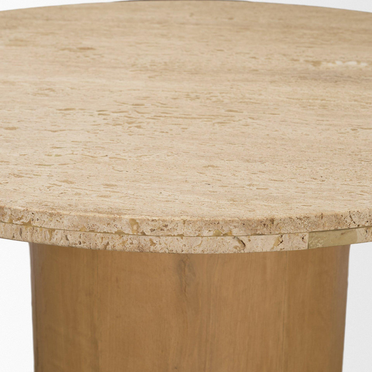 Mercana Siena 42" Round Travertine Pedestal Dining Table