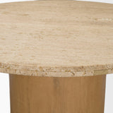 Mercana Siena 42" Round Travertine Pedestal Dining Table
