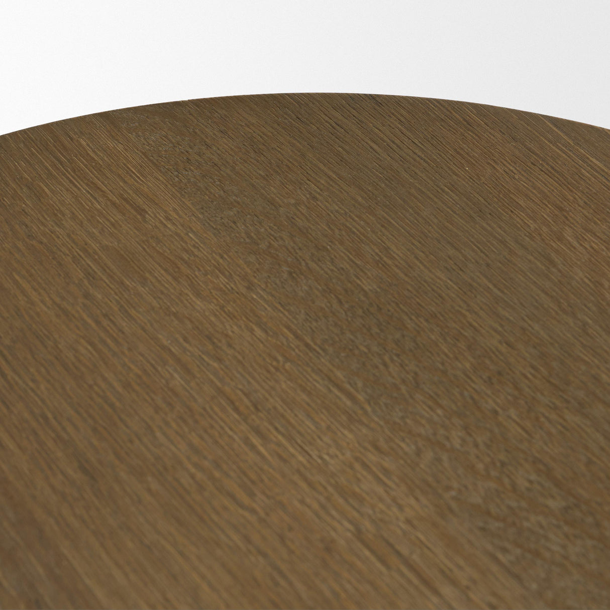 Mercana Lyonne Round Medium Brown Oak Wood Pedestal Side Tables