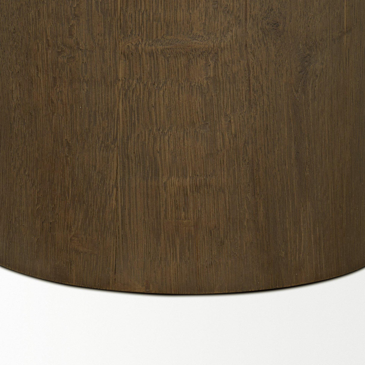 Mercana Lyonne Round Medium Brown Oak Wood Pedestal Side Tables
