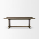 Mercana Aida 84" Rectangular Medium Brown Oak Wood Dining Table