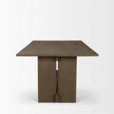 Mercana Aida 84" Rectangular Medium Brown Oak Wood Dining Table