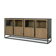 Mercana Sloan 80" Light Brown Wood W/Black Metal Frame Sideboard