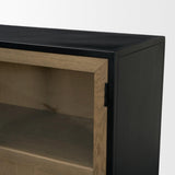 Mercana Sloan 80" Light Brown Wood W/Black Metal Frame Sideboard