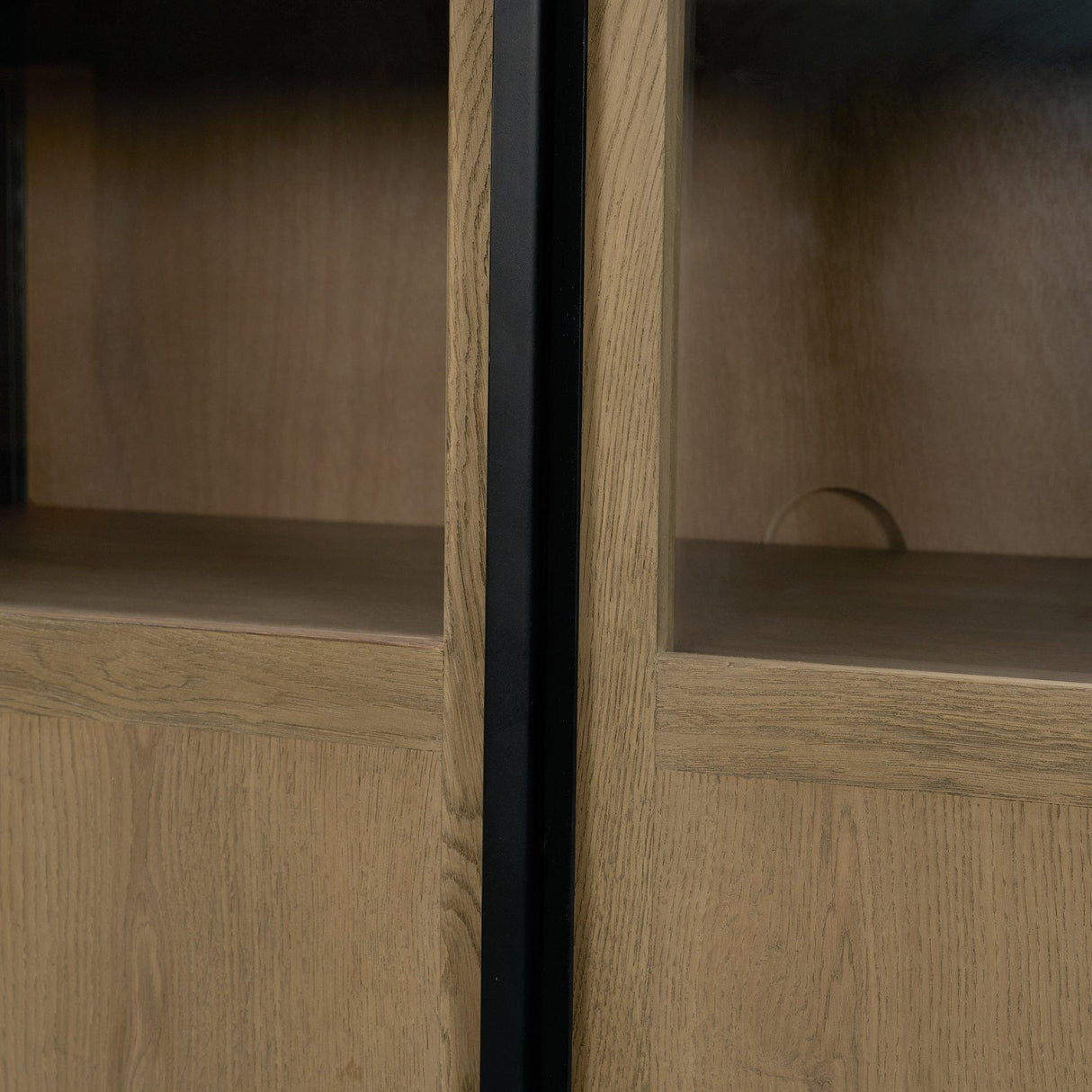Mercana Sloan 80" Light Brown Wood W/Black Metal Frame Sideboard