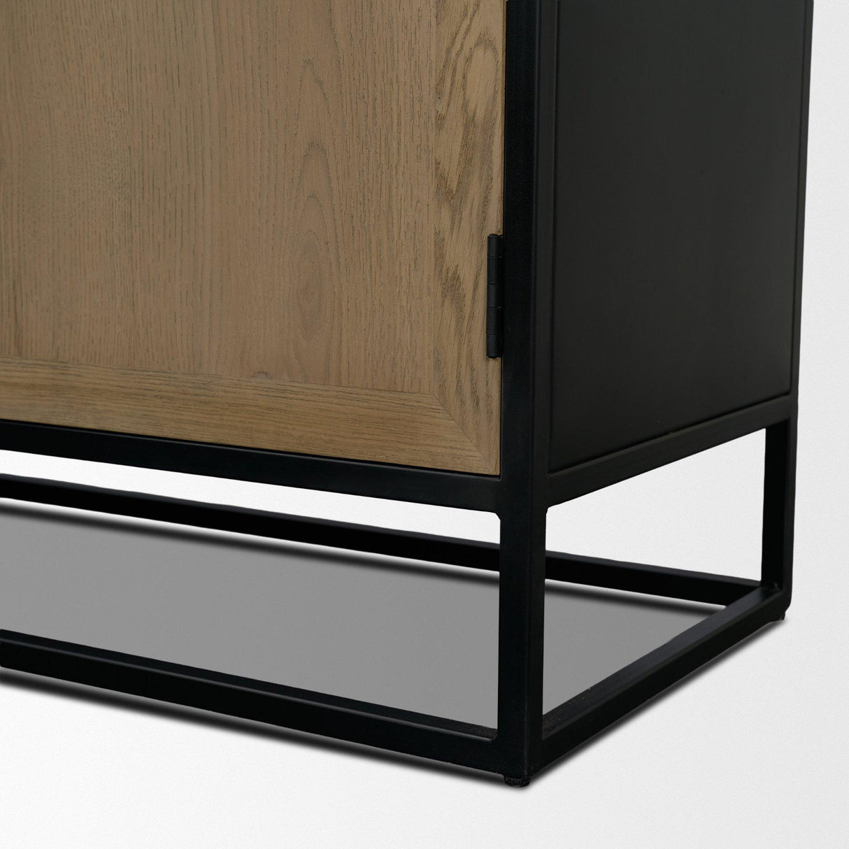 Mercana Sloan 80" Light Brown Wood W/Black Metal Frame Sideboard