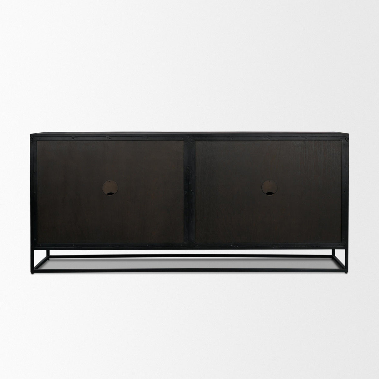 Mercana Sloan 80" Light Brown Wood W/Black Metal Frame Sideboard