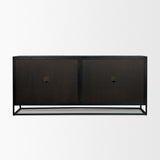 Mercana Sloan 80" Light Brown Wood W/Black Metal Frame Sideboard