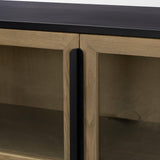 Mercana Sloan 40.0W Light Brown W/Black Metal Frame Accent Cabinet