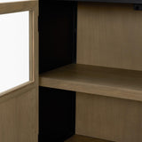 Mercana Sloan 40.0W Light Brown W/Black Metal Frame Accent Cabinet
