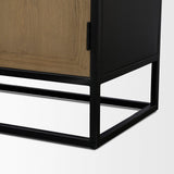 Mercana Sloan 40.0W Light Brown W/Black Metal Frame Accent Cabinet